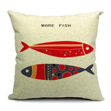 All 4 Kids 45cm Square Throw Pillow Cushion Cover - Fish