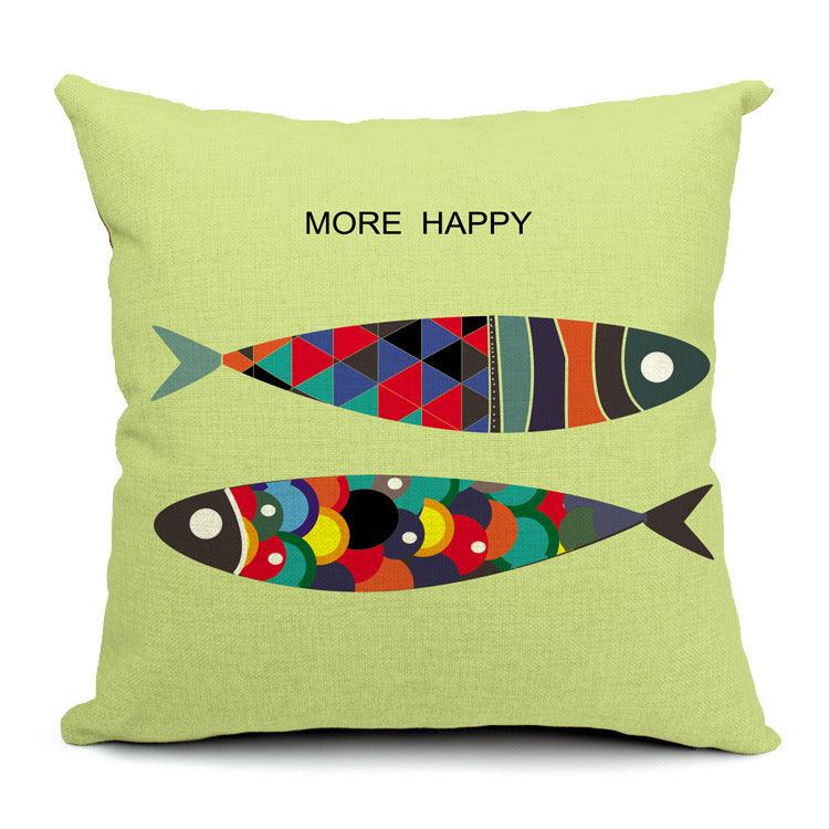 All 4 Kids 45cm Square Throw Pillow Cushion Cover - Fish