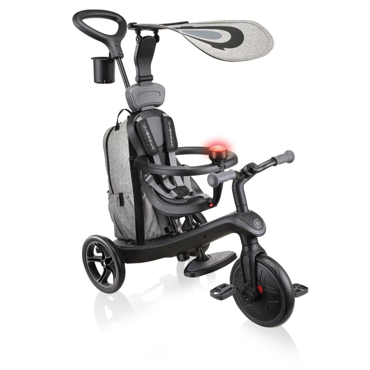 Globber EXPLORER Trike 4 in 1 DELUXE PLAY -Black/Grey