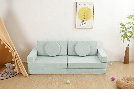 All 4 Kids Ethan 10 PCS Modular Play Couch - Green