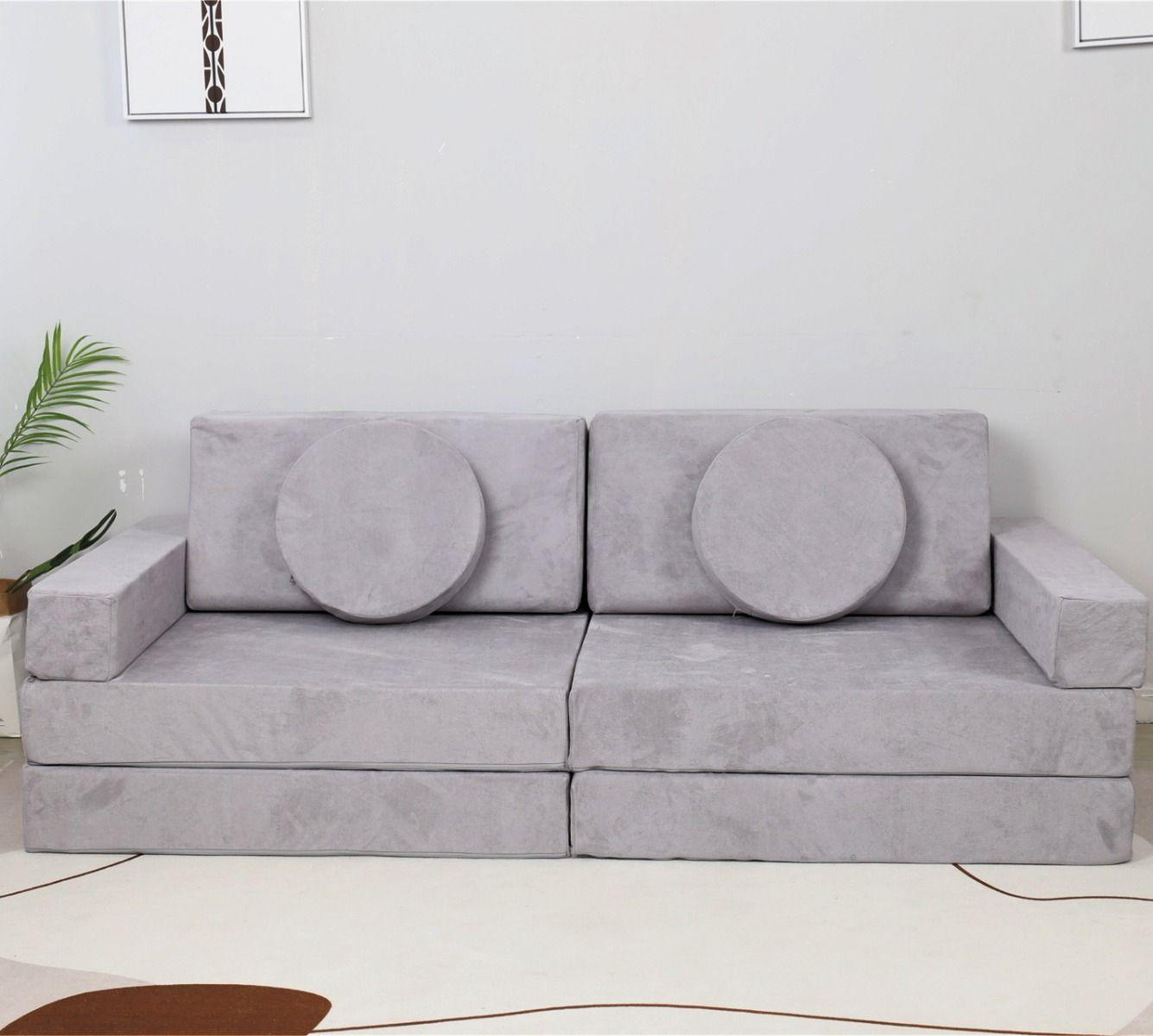 All 4 Kids Ethan 10 PCS Play Couch - Grey