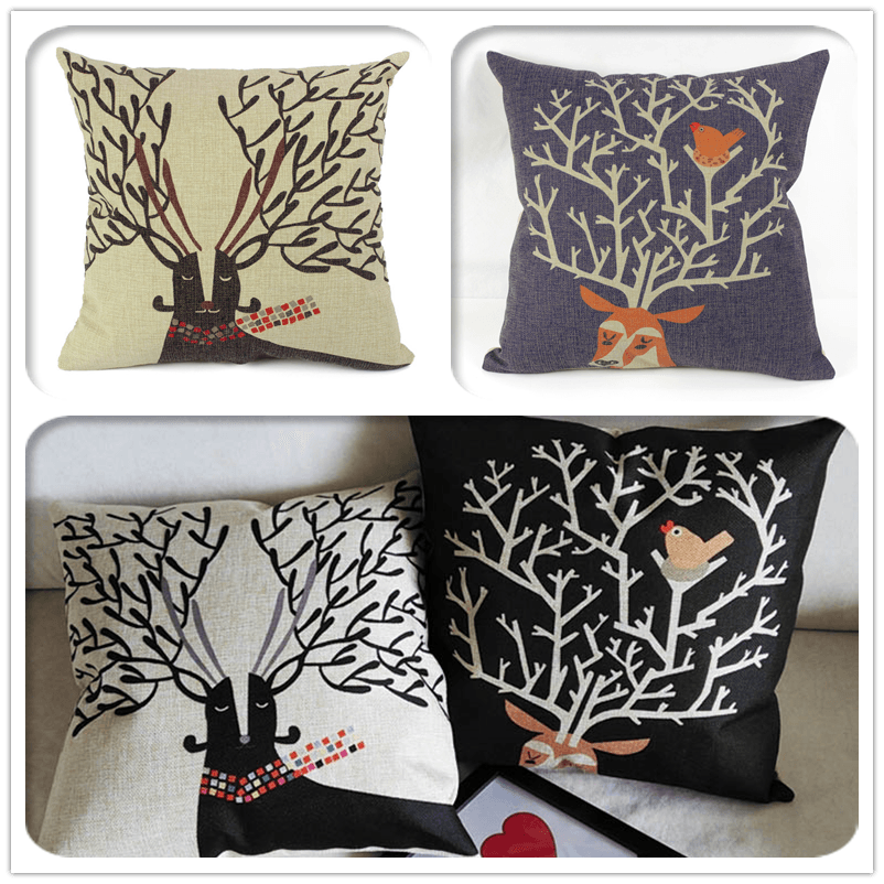 All 4 Kids 45cm Square Throw Pillow Cushion Cover - Elk