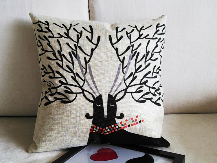 All 4 Kids 45cm Square Throw Pillow Cushion Cover - Elk