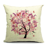 All 4 Kids 45cm Square Throw Pillow Cushion Cover - Pink Tree