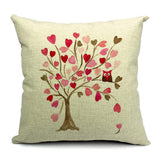 All 4 Kids 45cm Square Throw Pillow Cushion Cover - Owl Tree