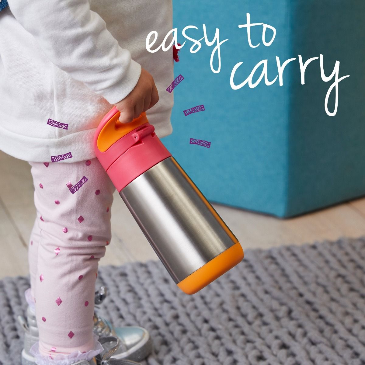 B.Box 350mL Insulated Drink Bottle - Blue Slate