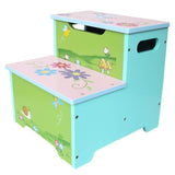 ALL 4 KIDS Girl Hand Painted Flower Step Stool