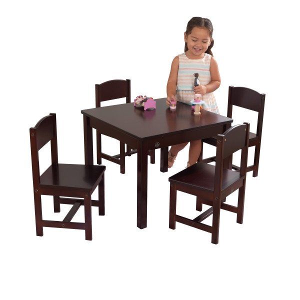 KidKraft Farmhouse Table & 4 Chairs Espresso