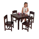 KidKraft Farmhouse Table & 4 Chairs Espresso