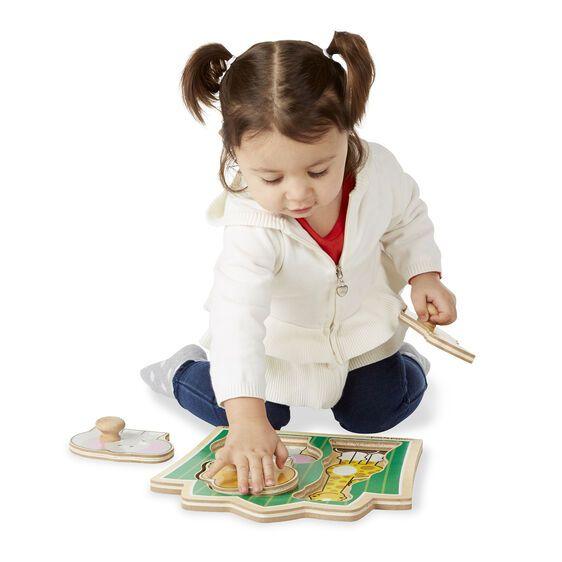 Melissa & Doug Jungle Friends Knob Puzzle 3 Piece