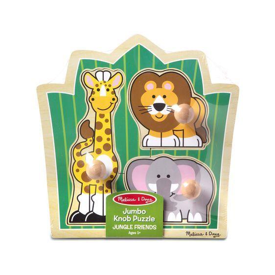 Melissa & Doug Jungle Friends Knob Puzzle 3 Piece