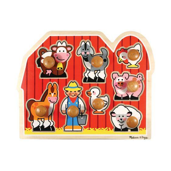 Melissa & Doug Large Farm Jumbo Knob Puzzle - 8pc