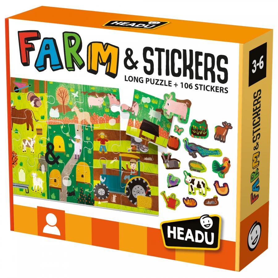 Headu - Puzzle + Stickers The Farm