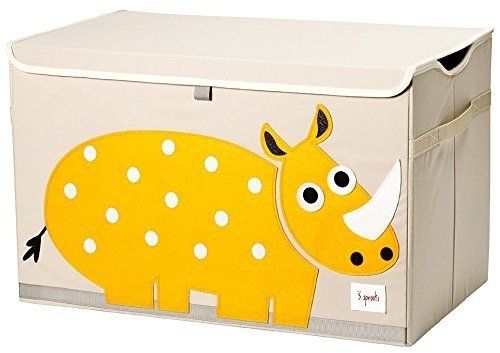 3 Sprouts Fabric Toy Chest - Yellow Rhino