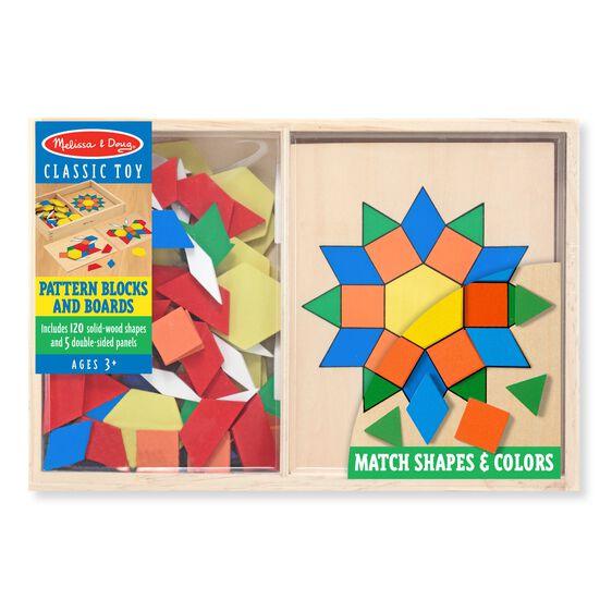 Melissa & Doug Pattern Blocks And Boards - 120pc