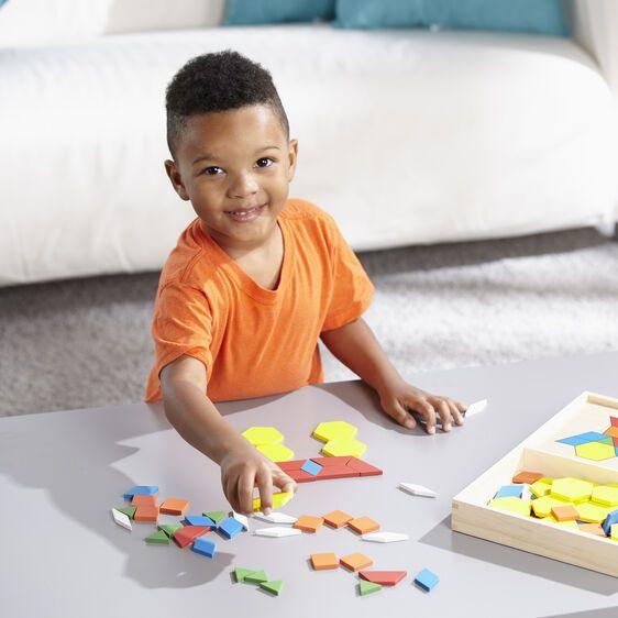 Melissa & Doug Pattern Blocks And Boards - 120pc