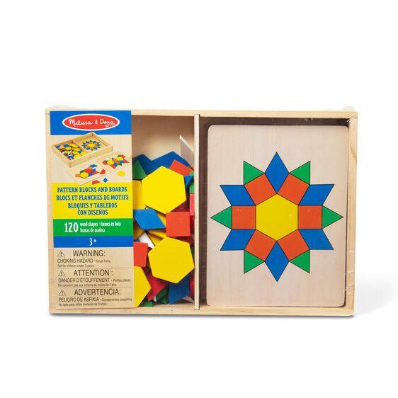 Melissa & Doug Pattern Blocks And Boards - 120pc