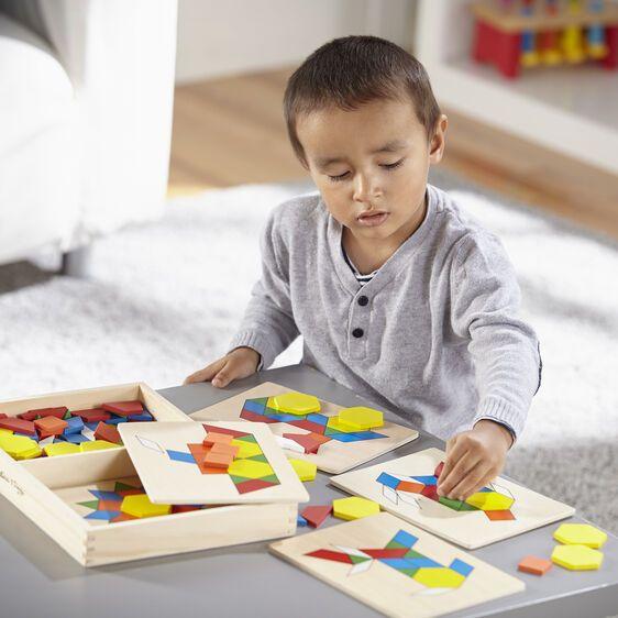 Melissa & Doug Pattern Blocks And Boards - 120pc