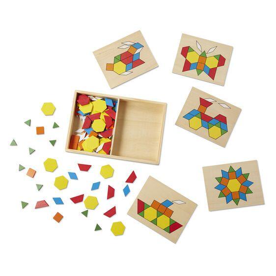 Melissa & Doug Pattern Blocks And Boards - 120pc