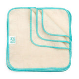 Bumkins Reusable Baby Wipes - Natural/Aqua Trim - 12