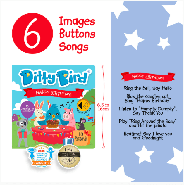 Ditty Bird Happy Birthday Board Book