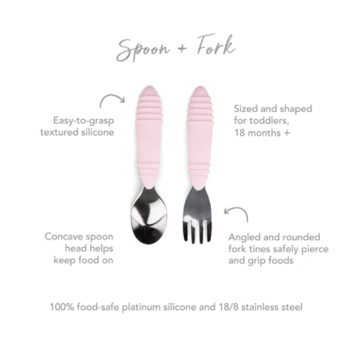 Bumkins Spoon and Fork - Pink