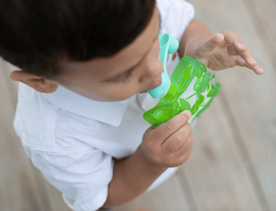Cherub Baby On the Go Reusable Food Pouch Minis - Toucan Blue & Rainforest Green 10pk