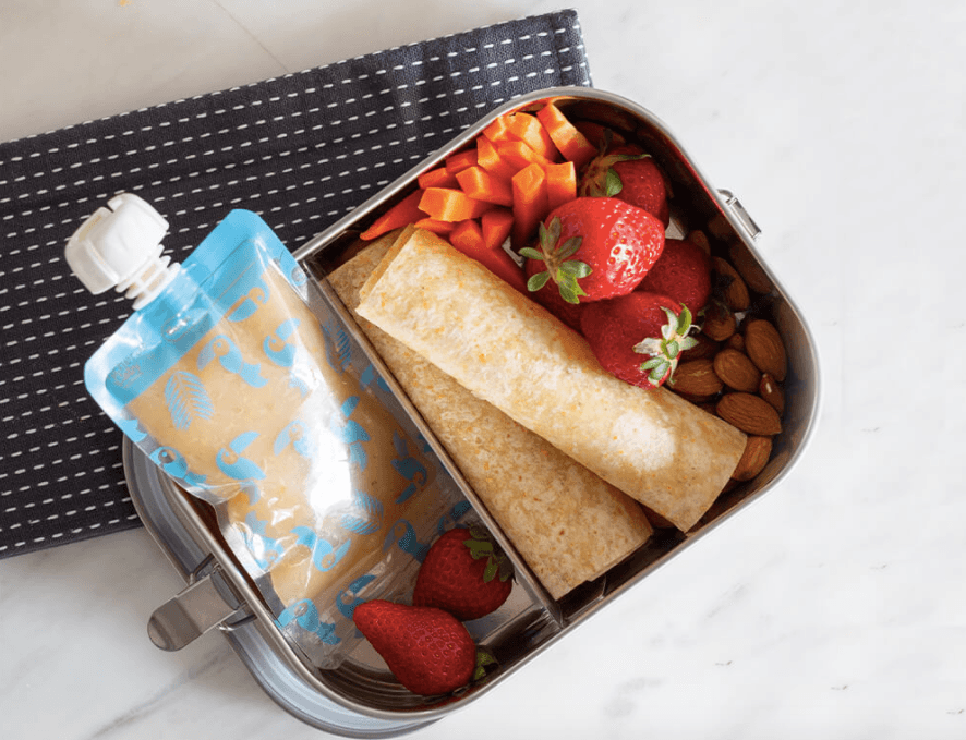 Cherub Baby On the Go Reusable Food Pouch Minis - Toucan Blue & Rainforest Green 10pk