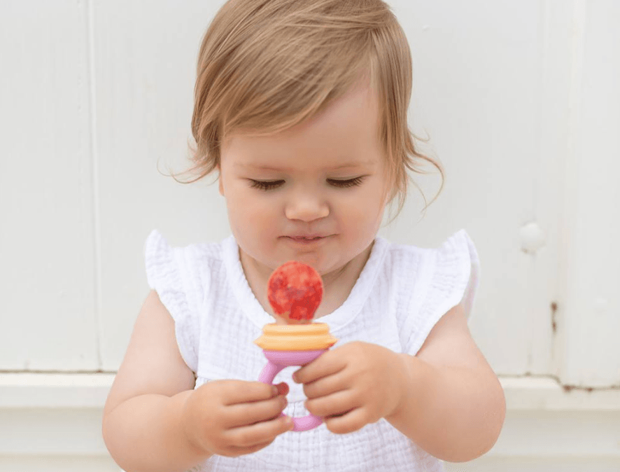 Cherub Baby Silicone Fresh Food Feeder & Teether - Peach Blush