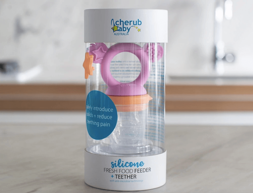 Cherub Baby Silicone Fresh Food Feeder & Teether - Peach Blush