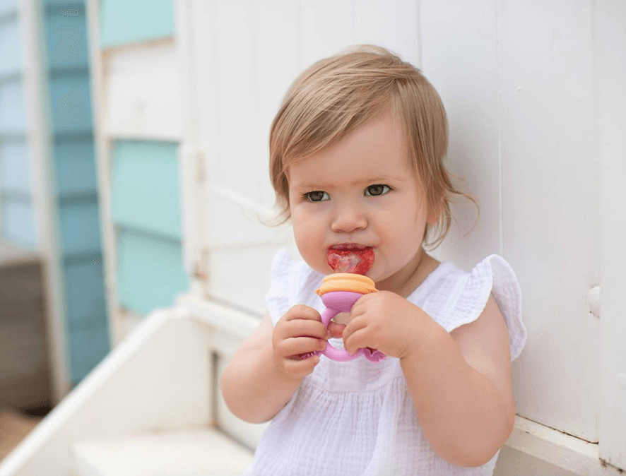 Cherub Baby Silicone Fresh Food Feeder & Teether - Peach Blush