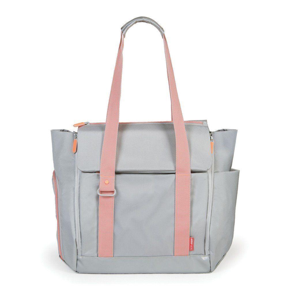 SKIP HOP FIT All-access Diaper Tote- Platinum/Coral