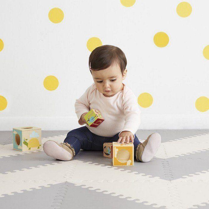 SKIP HOP Playspot Floor Tiles Geo Play Mat - Grey/Cream