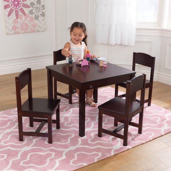 KidKraft Farmhouse Table & 4 Chairs Espresso