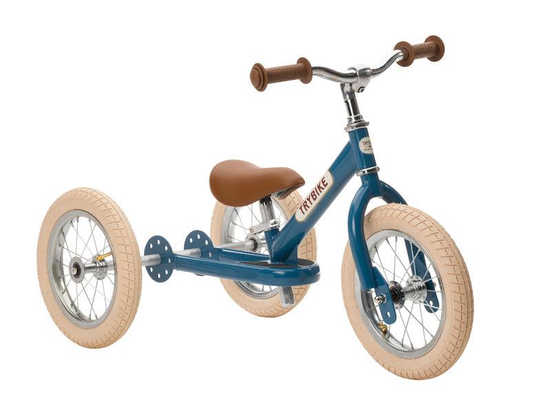 Trybike 2 in 1 Steel Balance Bike and Tricycle - Vintage Blue