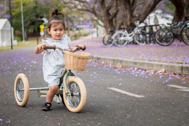 Trybike 2 in 1 Steel Balance Bike and Tricycle - Vintage Green