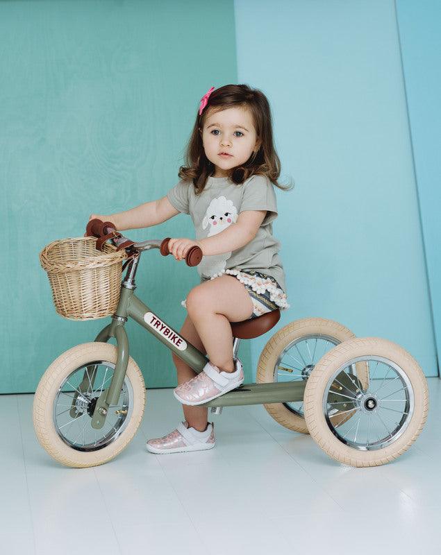 Trybike 2 in 1 Steel Balance Bike and Tricycle - Vintage Green