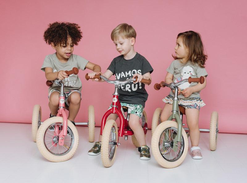 Trybike 2 in 1 Steel Balance Bike and Tricycle - Vintage Green
