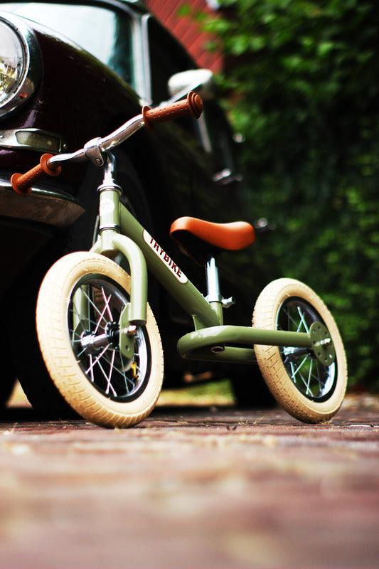 Trybike 2 in 1 Steel Balance Bike and Tricycle - Vintage Green