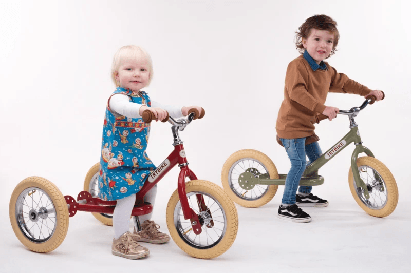 Trybike 2 in 1 Steel Balance Bike and Tricycle - Vintage Red