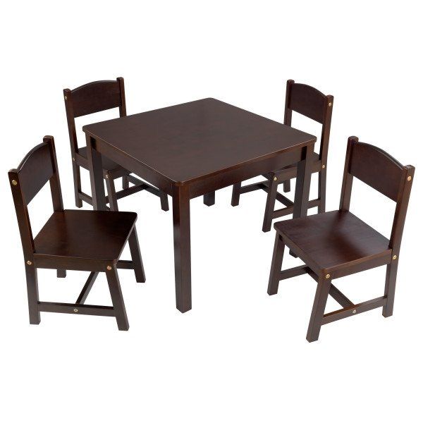 KidKraft Farmhouse Table & 4 Chairs Espresso