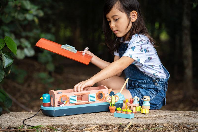 Tender Leaf Toys Little Otter Canal Boat