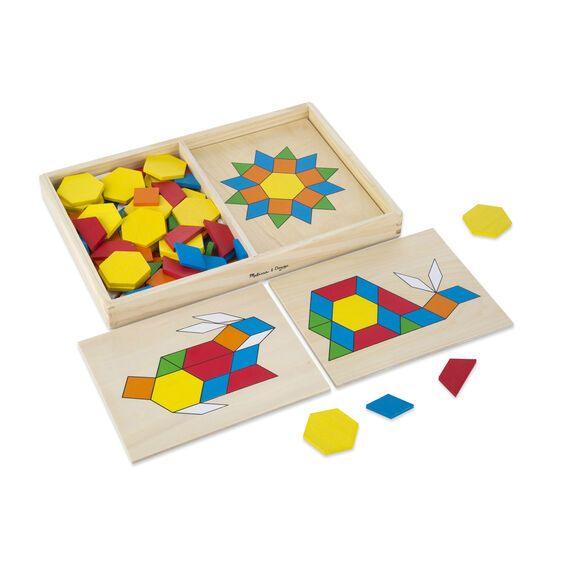 Melissa & Doug Pattern Blocks And Boards - 120pc