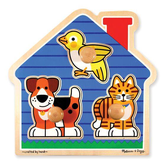 Melissa & Doug House Pets Knob Puzzle 3 Piece