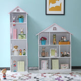 All 4 Kids Tall white and pink dollhouse bookcase
