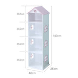 All 4 Kids Tall white and pink dollhouse bookcase