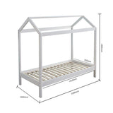 ALL 4 KIDS Layla White Wooden House Single Bed with Under Bed Storage