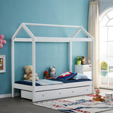 ALL 4 KIDS Layla White Wooden House Single Bed