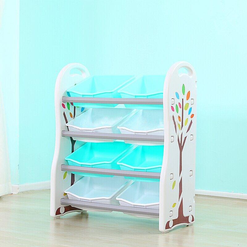 ALL 4 KIDS Addison 4 Tier 8 Bin Kids Toy Box Storage Unit - Powder Blue