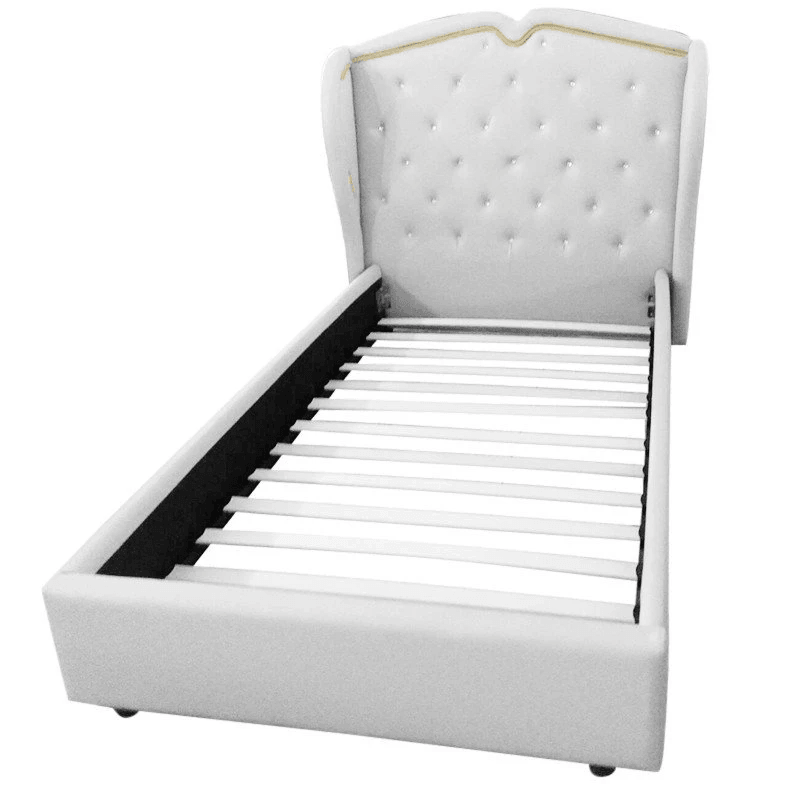 ALL 4 KIDS Princess PU Leather Upholstered King Single Bed - White